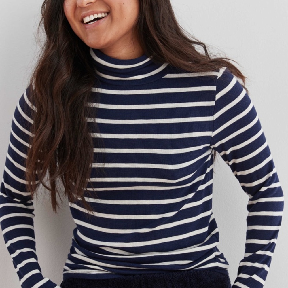 Long Sleeve Ribbed Turtleneck - Picture 1 of 4